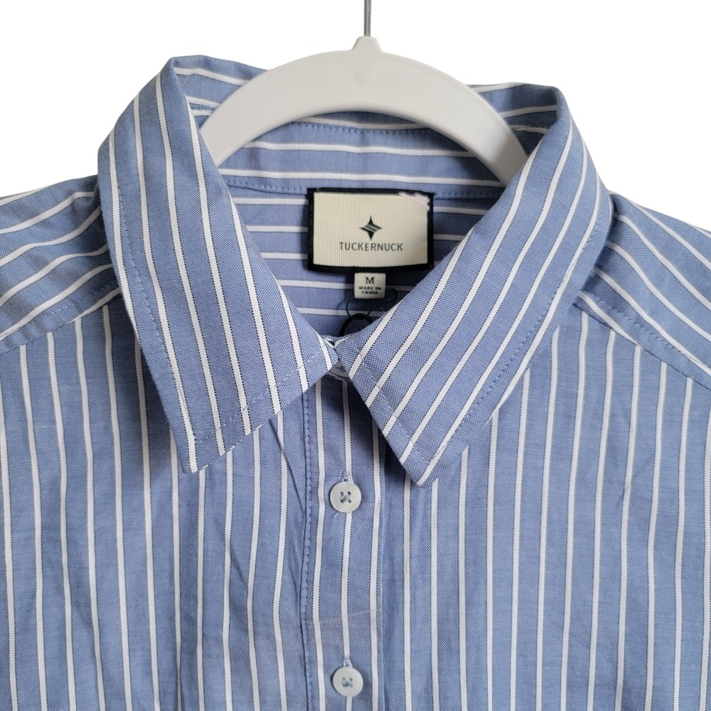NWT TUCKERNUCK Blue Stripe Callahan Shirt Dress Size Medium Cotton Blend - Picture 6 of 14